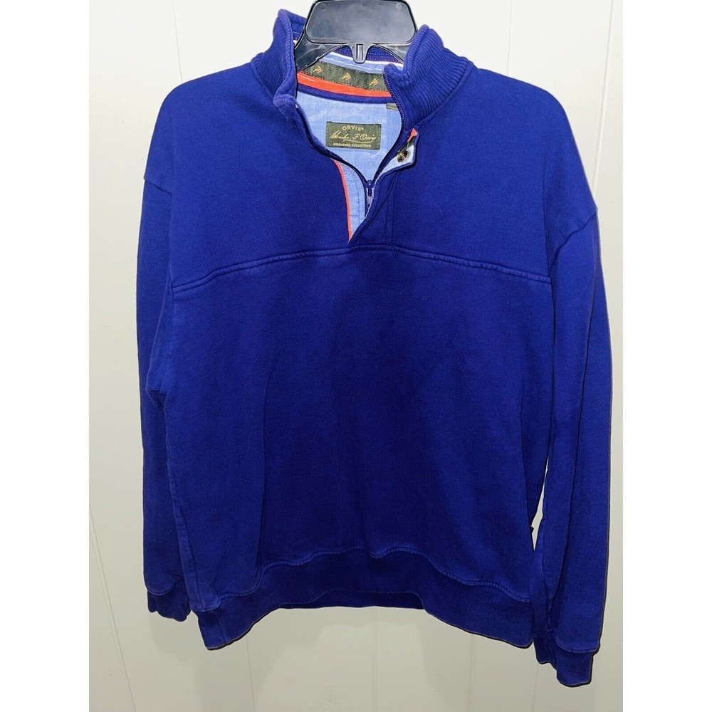 Orvis Charles F. Orvis Signature Collection Mens Quarter Zip Sweater Purple Sz L